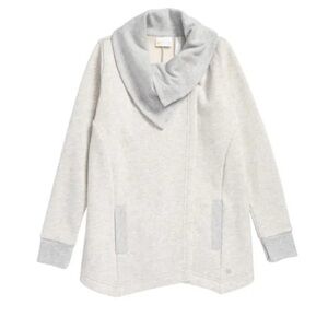 Zella Girl Light Gray Kids Cora wrap  Cowl Neck Cardigan size L 10-12